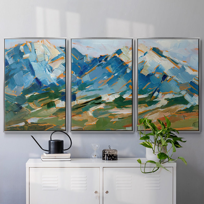 Blue Mountain Peaks I 3 pièces, H 24 po x l 48 po x P 2 po, Argent