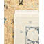 Tapis ivoire / bleu marine noué à la main de conception unique 6 pi 3 po x 9 pi 1 po Keller