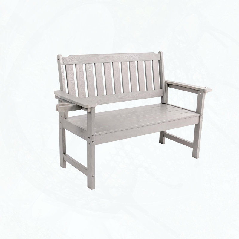 Banc minimaliste gris clair pour une utilisation intérieure / extérieure, Gris clair
