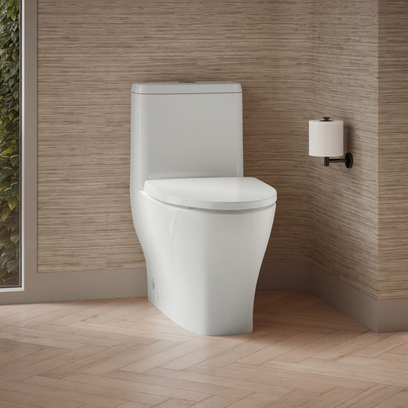 Reach Up 1.28 GPF Water Efficient Elongated One-Piece toilet
