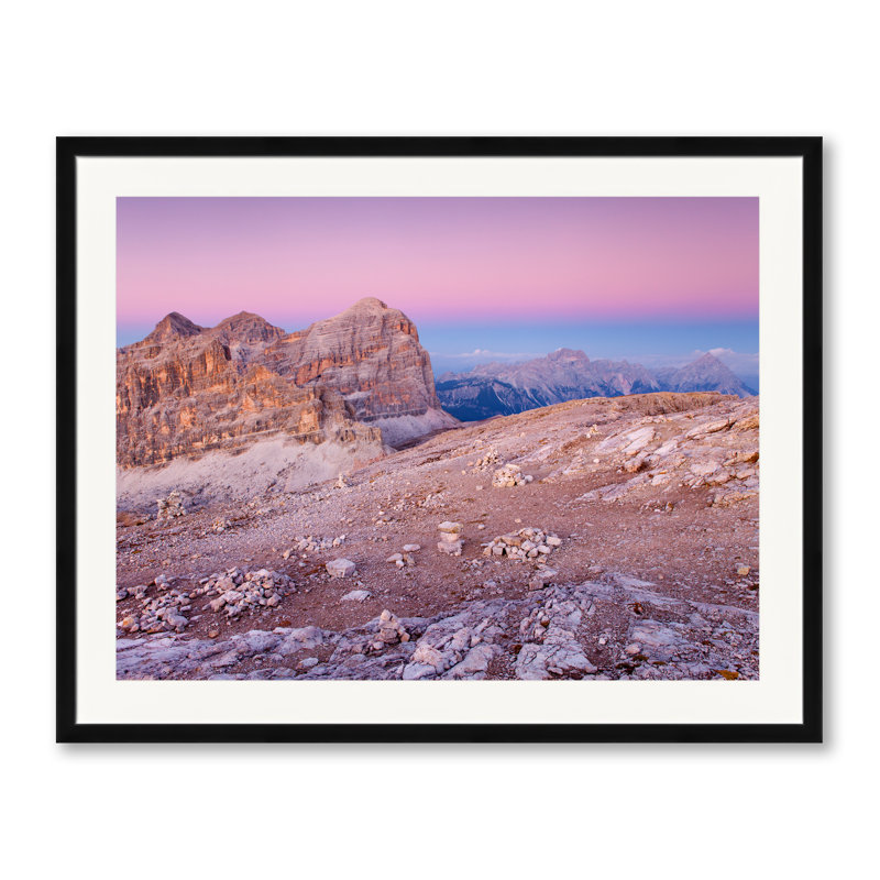 Dolomites, Italy, Afterglow II Print by Frank Peters, Black Framed Paper, White, 30" H x 39" W