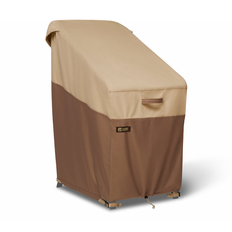 Veranda Outdoor Patio Chair Cover, 47" H x 26" W x 34" D, Brown/Beige