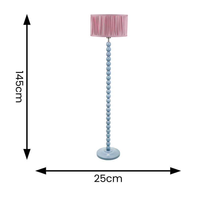 Grenada 145cm Traditional Floor Lamp, Pink, Yes, Blue