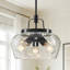 Luminaire suspendu 3 lumières en verre transparent style campagne moderne
