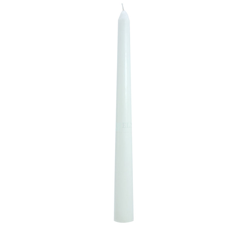 Colored Unscented Wax Taper Candles, 8 Hour Burn Time, White