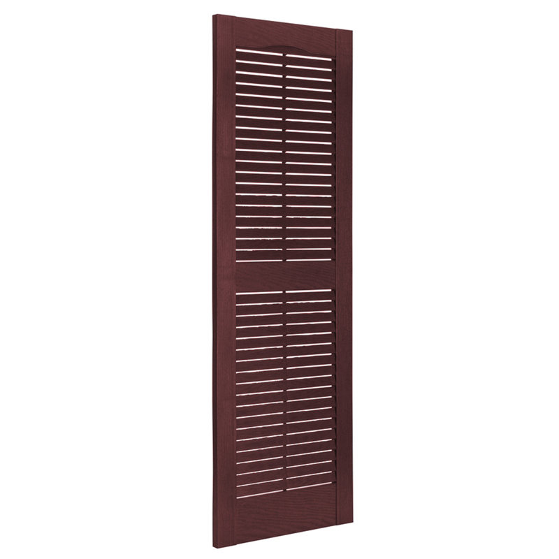 Burgundy 55" Decorative Louvered Exterior Shutters Set