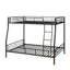 Structure de lit superposé double en métal robuste pour adultes, conception robuste et peu encombrante, aucun sommier tapissier nécessaire