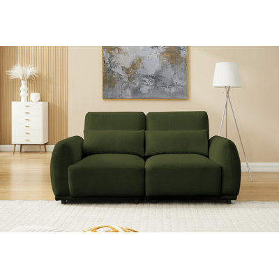 Comfy Deep Seat Sherpa Couch, 72.05" Upholstered Cozy Teddy 2 Seat Marshmallow Couches, Oversized Loveseat Sofa For Living Room, Bedroom