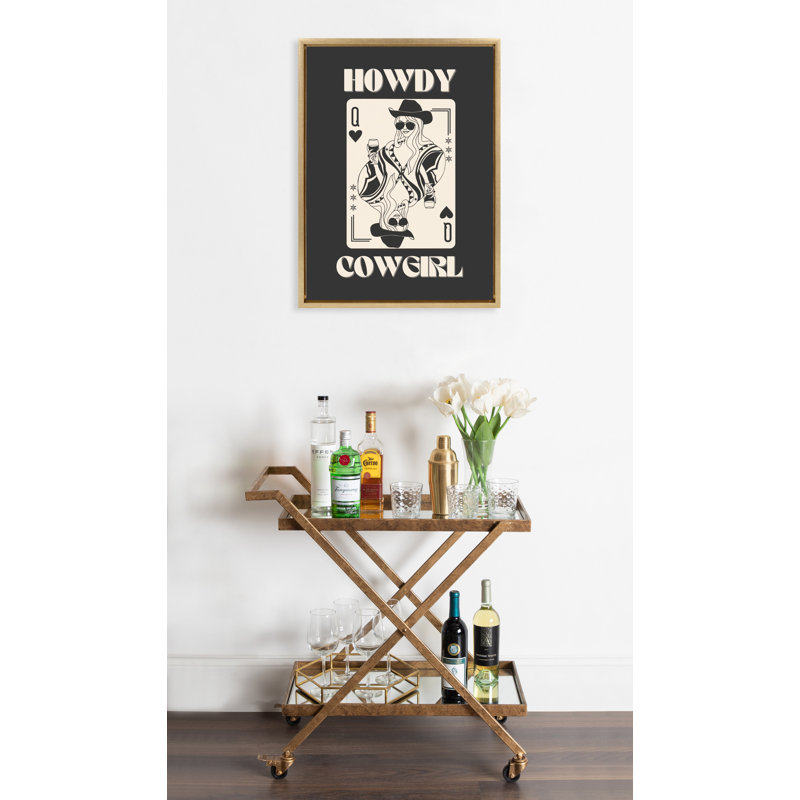 Howdy Cowgirl Queen par Honey Island Studio, reproduction d'art sur toile encadrée, Or vif