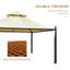Pavillon de patio extérieur en acier 10 pi x 10 pi avec rideaux d'intimité en polyester Pavilion, beige