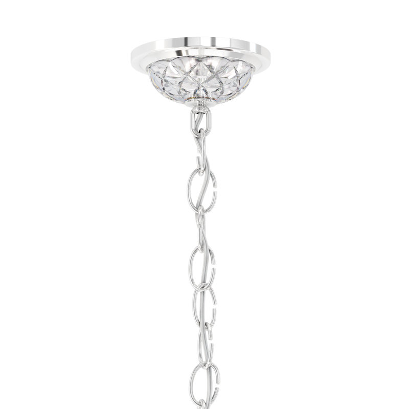 Sterling 12 - Light Glass Chandelier, Polished Silver, Swarovski Spectra