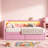 Upholstered Twin Size Platform Bed With USB Ports And LED Belt, With 2 Drawers, Pink