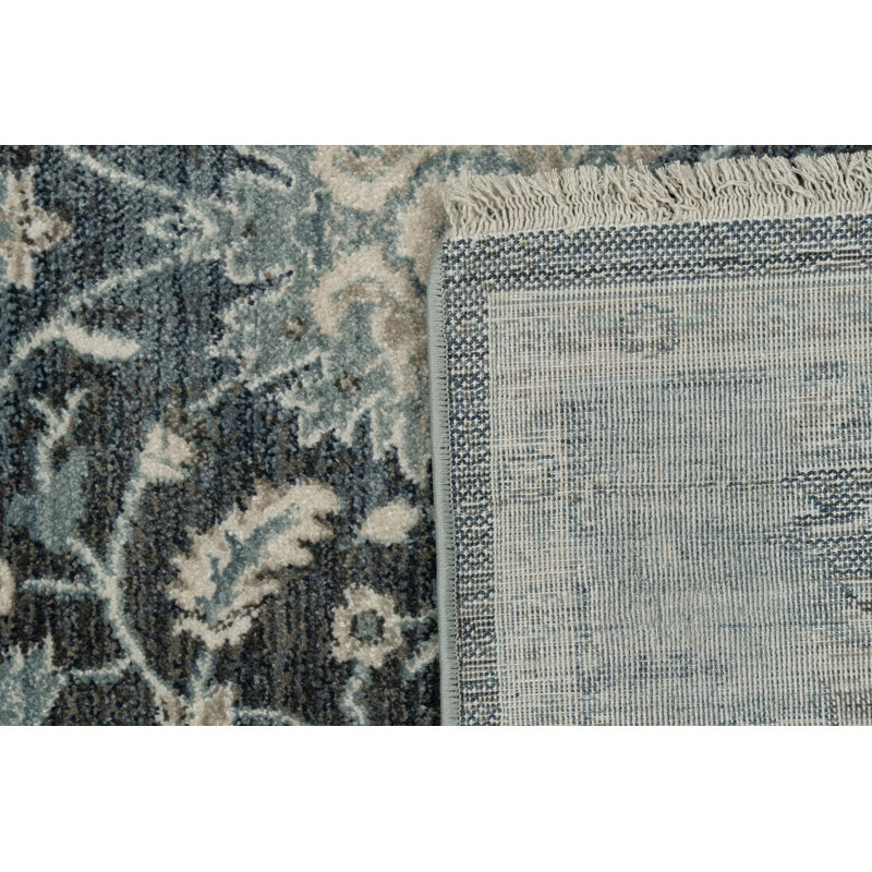 Tapis oriental bleu, Rectangle 3 pi 11 po x 5 pi 7 po