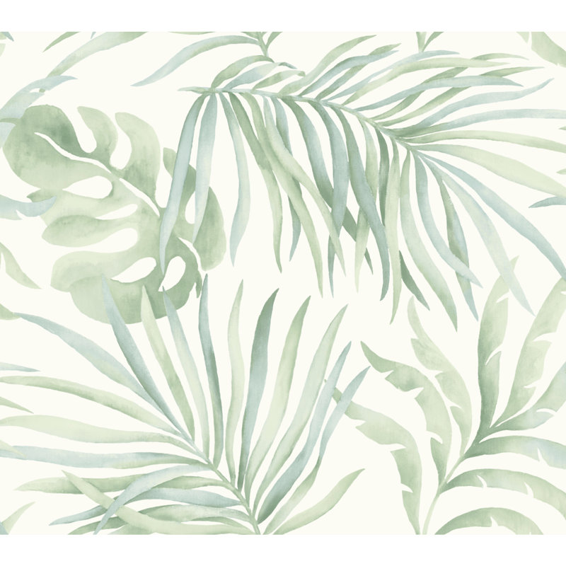 Paradise Palm Floral Peel & Stick Wallpaper Roll, Aloe