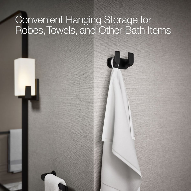 Avid Double Robe Hook, Matte Black