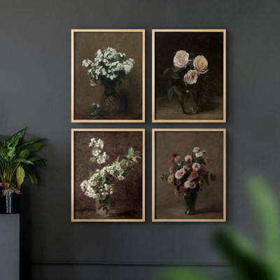 «Vintage Floral CXII», 4 pièces