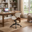 Chaise de bureau rembourrée à hauteur ajustable avec chaise pivotante en chenille et structure en métal-437675639