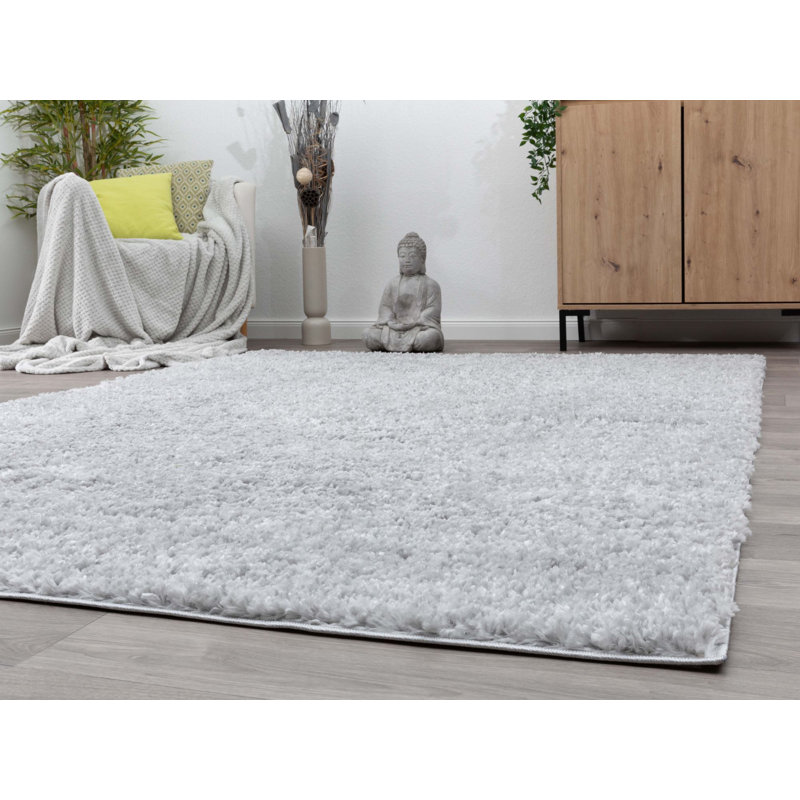 Jaemi Solid Colour Shag Area Rug, Rectangle 160 x 230 cm