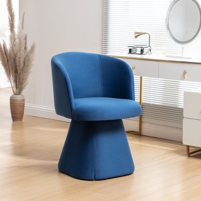Chaise rembourrée pivotante en velours Dantzler