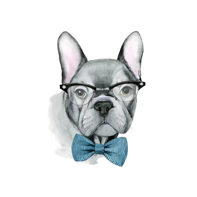 Vintage Pup IV 1 Piece Wrapped Canvas Wall Art, 45.72 cm H x 45.72 cm W