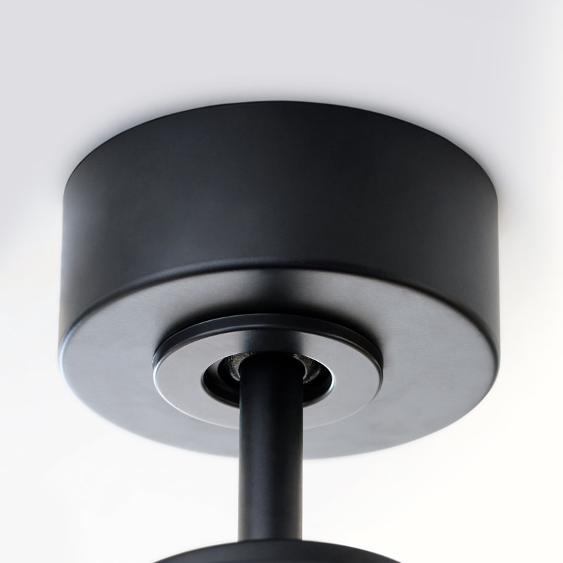 Visual Comfort Fan Peel Smart 52 LED Indoor Ceiling Fan with Threaded Downrod, Midnight Black ABS blades and Handheld Remote
