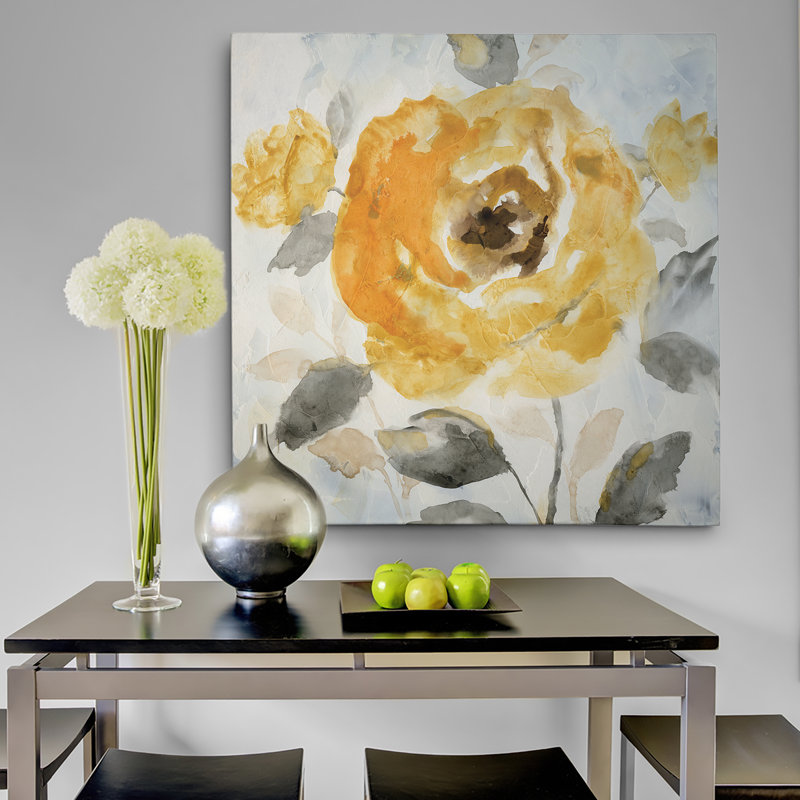 " Honey Rose II ", 16" H x 16" W x 1.5" D, Wrapped Canvas