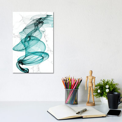 Teal Ribbons VI by Irena Orlov - Wrapped Canvas Print