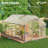 Walk-in 8x12 ft Polycarbonate Greenhouse with Aluminum Frame, Lockable Door, Roof Vent, and Ground Spikes-125386130-125386139