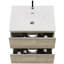 Meuble-lavabo flottant en chêne brut de 24 po avec lavabo à débordement, 20% de rangement en plus, glissières de tiroir silencieuses, conception élégante à poignée, tiroirs doubles intégrés aux planches de catégorie E1 pour un style à fermeture en douceur, et-1030597639