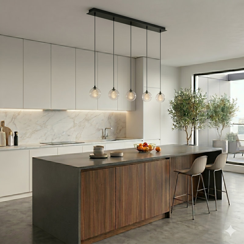 Riverdale 5 - Light Cluster Pendant, Matte Black