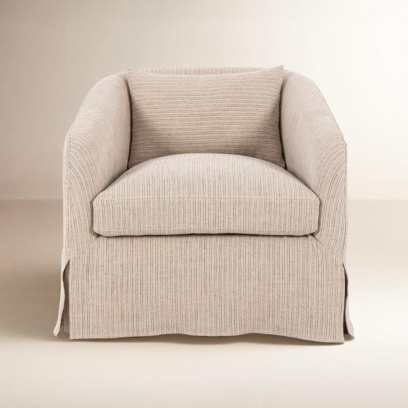 Topanga Slipcover Swivel Chair-Laine Flint