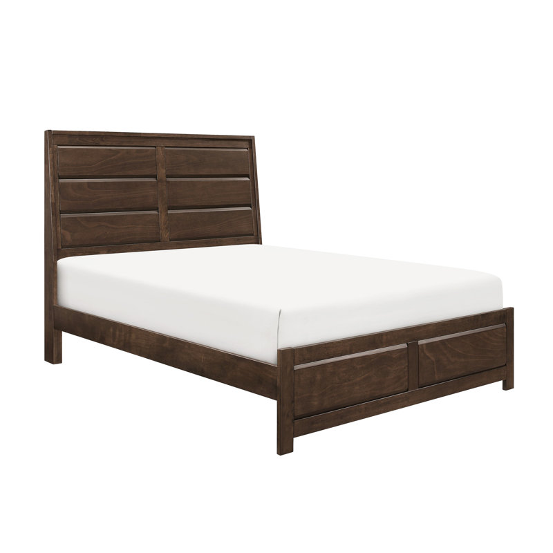 Cadre de grand lit, finition et bois contemporain pour lit de chambre à coucher, option d'ameublement
