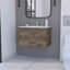 Meuble-lavabo mural pour salle de bain Alma, brun foncé / blanc