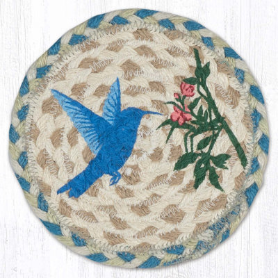  7" H Hummingbird Round Coaster – Nature-Inspired Rustic Table Protector