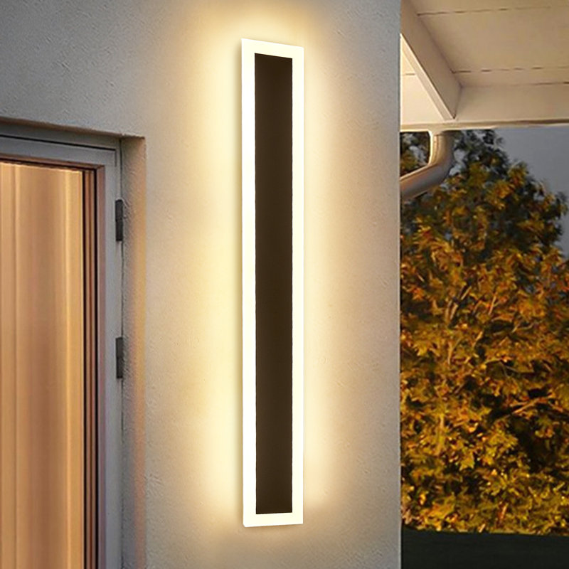 Lampe murale d'extérieur imperméable rectangulaire IP65, éclairage d'entrée 3000K 18W pour patio