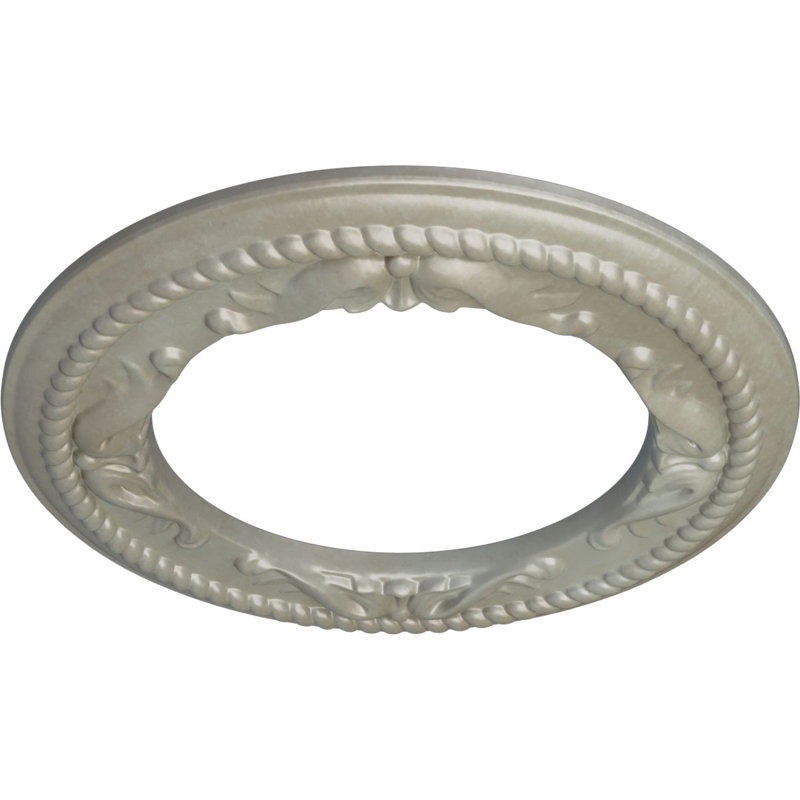 Médaillon de plafond Endurathane Benson, DE 13 1/8 po x P 8 po x P 5/8 po (convient aux auvents jusqu'à 8 po), fini argent peint à la main