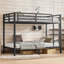 Lit superposé simple au-dessus de simple TG en métal pour adolescents et adultes, peu encombrant, sans bruit de sommier, noir