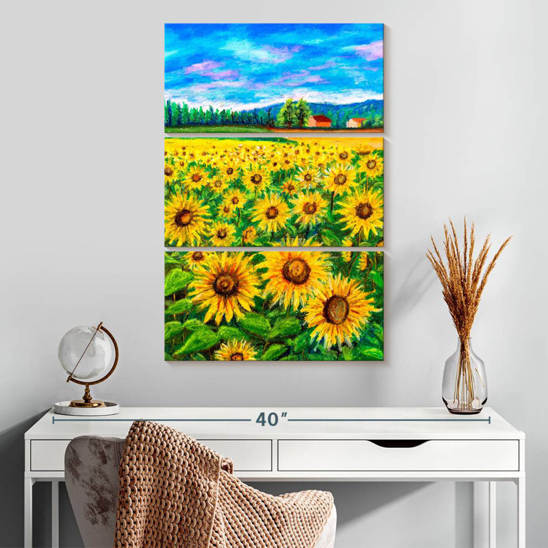 Champ de tournesols Alvord Country, H 32 po x l 20 po