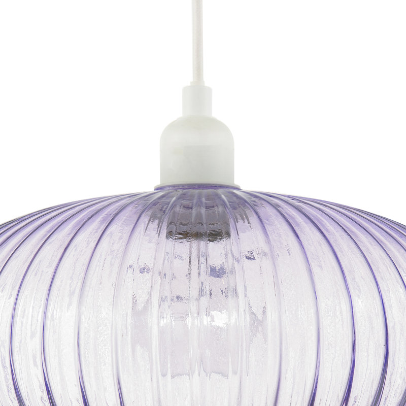 17cm H Glass Oval Pendant Shade ( No Direct Attachment Method ), Purple