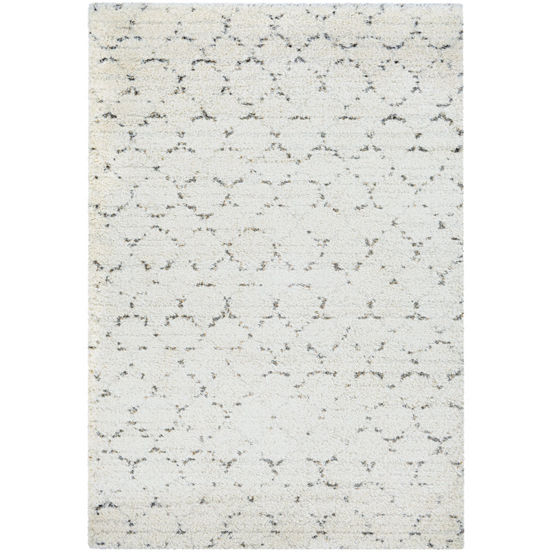 Becton Snow Ivory/Brown Area Rug, Rectangle 5'3" x 7'7"