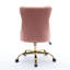 Chaise de bureau en velours rose Arwen-121074560