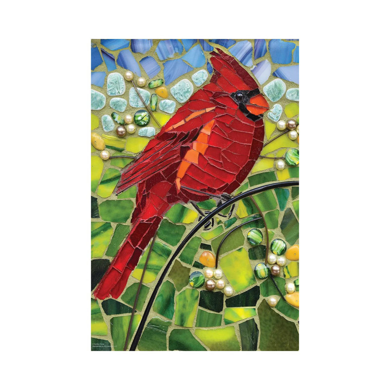 «Cardinal Glass Mosaic» par Cynthie Fisher - impression, H 26 po x l 18 po x 1,5 po