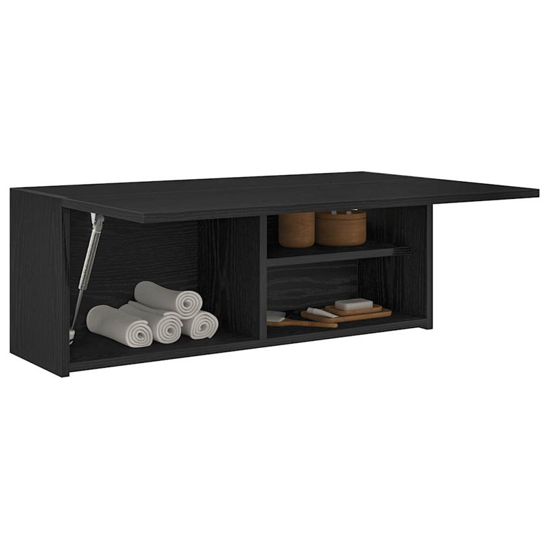 Wall Bathroom Storage, 11.8"H x 9.8"W x 31.5"L, Black
