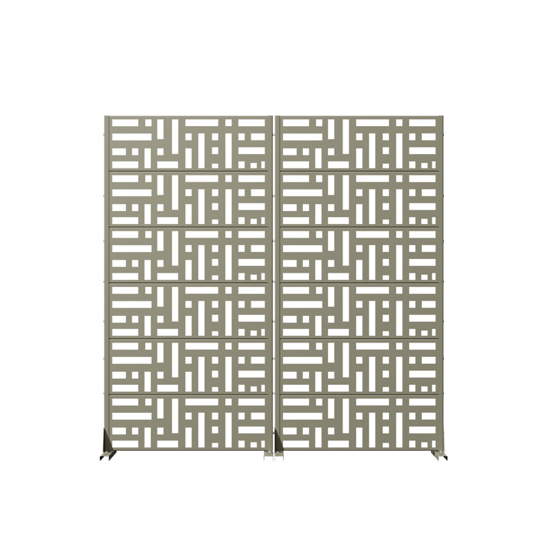Paravent en métal rectangulaire H 72 po x l 35 po Lennox, Gris olive