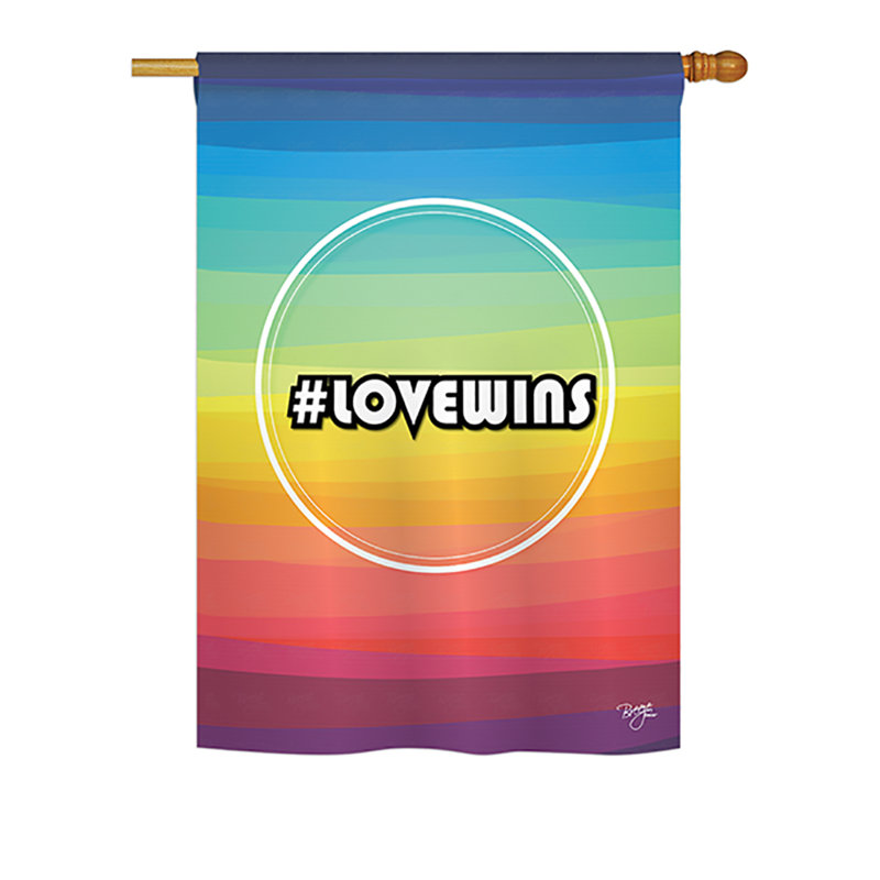 Drapeau de jardin en polyester 3,3 pi x 2.3 pi lovewins expositions house