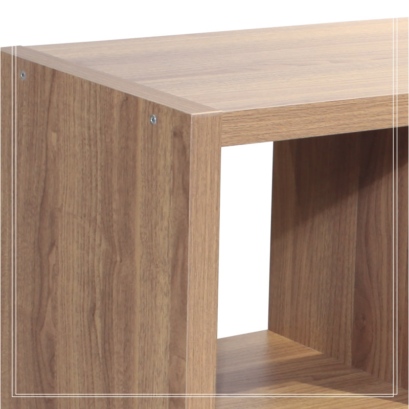 Smart Cube 8-Cube Organizer Storage with Opened Back Shelves,2 X 4 Cube Bookcase Book Shleves, Walnut