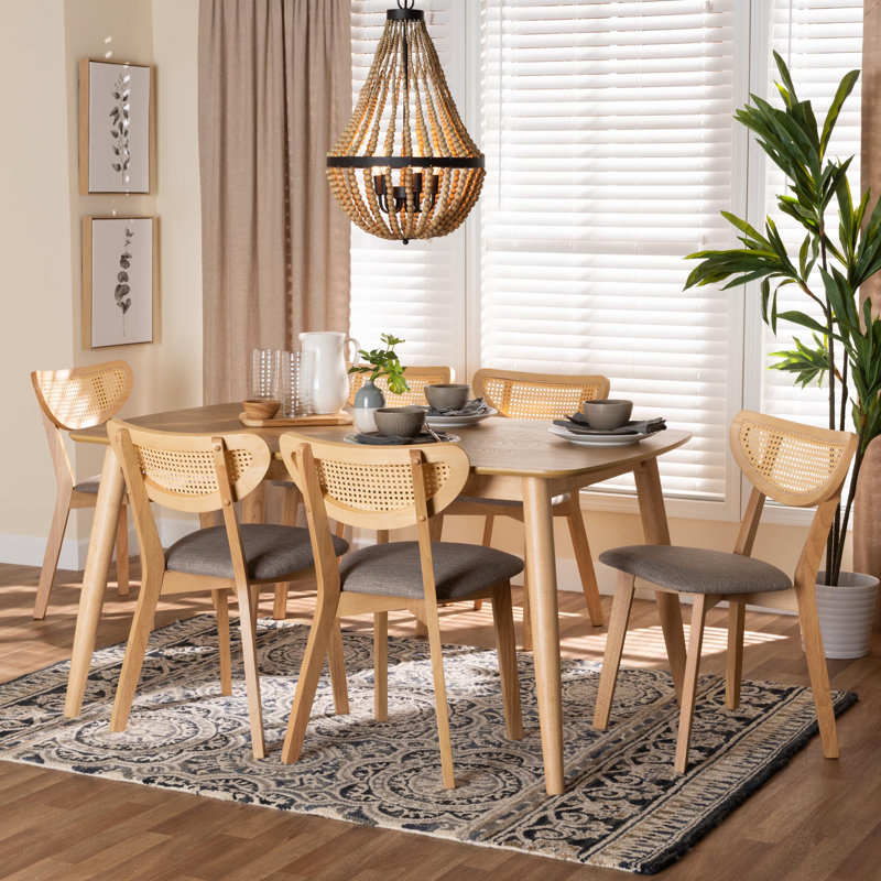 Charnese Dining Set, Natural Oak, Gray/Natural Oak