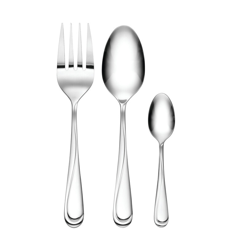 Swirl Mirror Finish 58-Piece Stainless Steel Flatware Set
