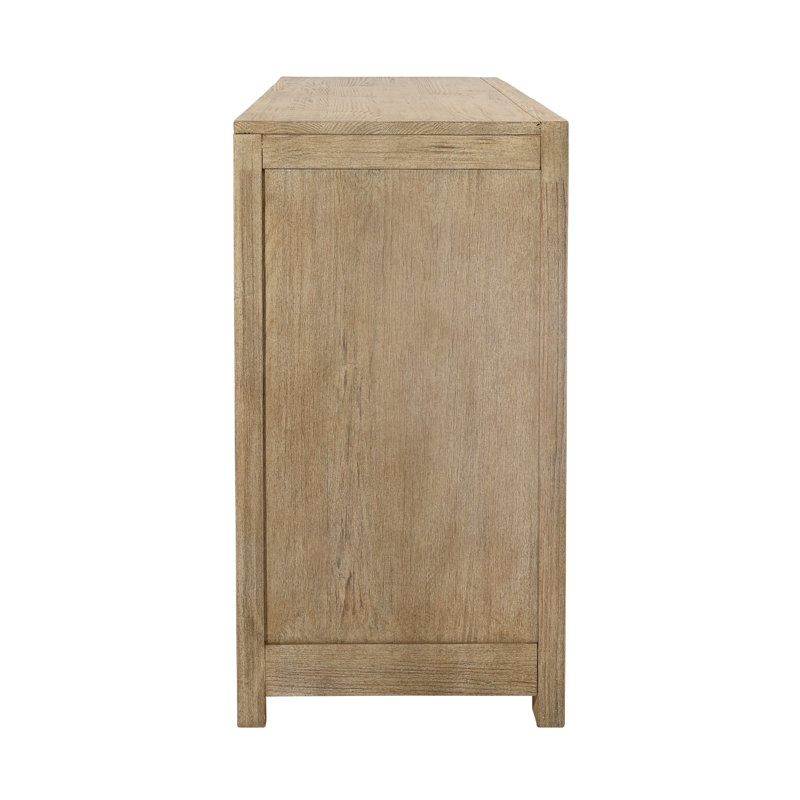 Roux 6-Drawer Reclaimed Pine Wood Dresser, Light Brown