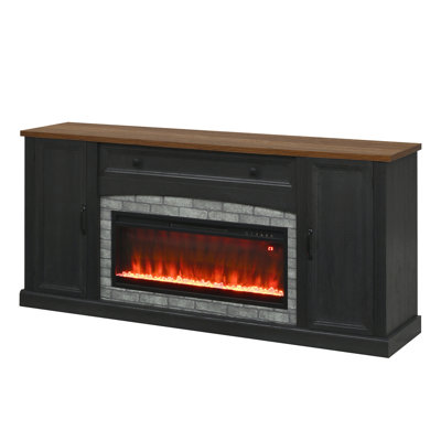 Meuble télé chauffant avec foyer électrique pour téléviseur de 70 po ou moins et console chauffante avec gestion des câbles